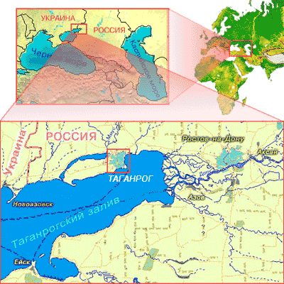 Карта Таганрогского залива